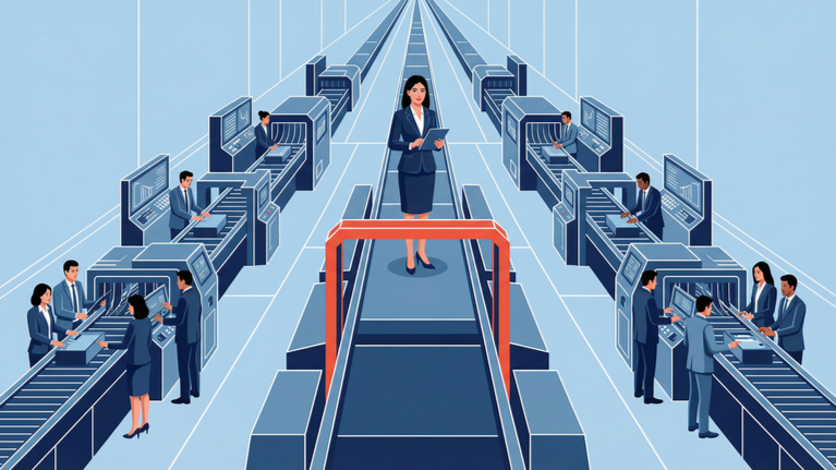 Illustration of a pressure gauge connected to a workforce-driven operating system, representing capacity as the real measurement instead of headcount.