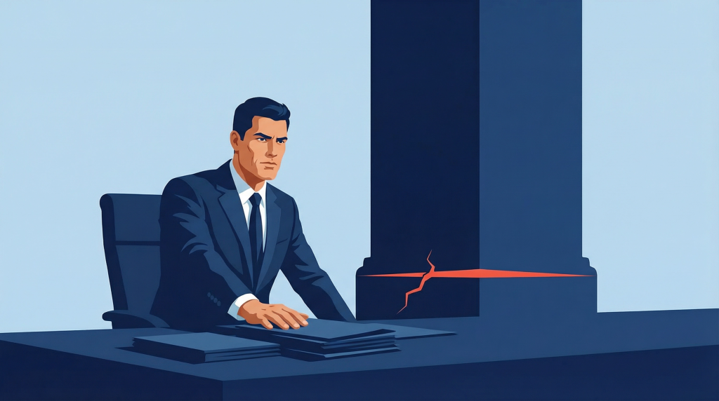 Illustration of executives interacting with a secured vault and a restricted access gauge, showing how working capital decisions determine access to financing and borrowing capacity