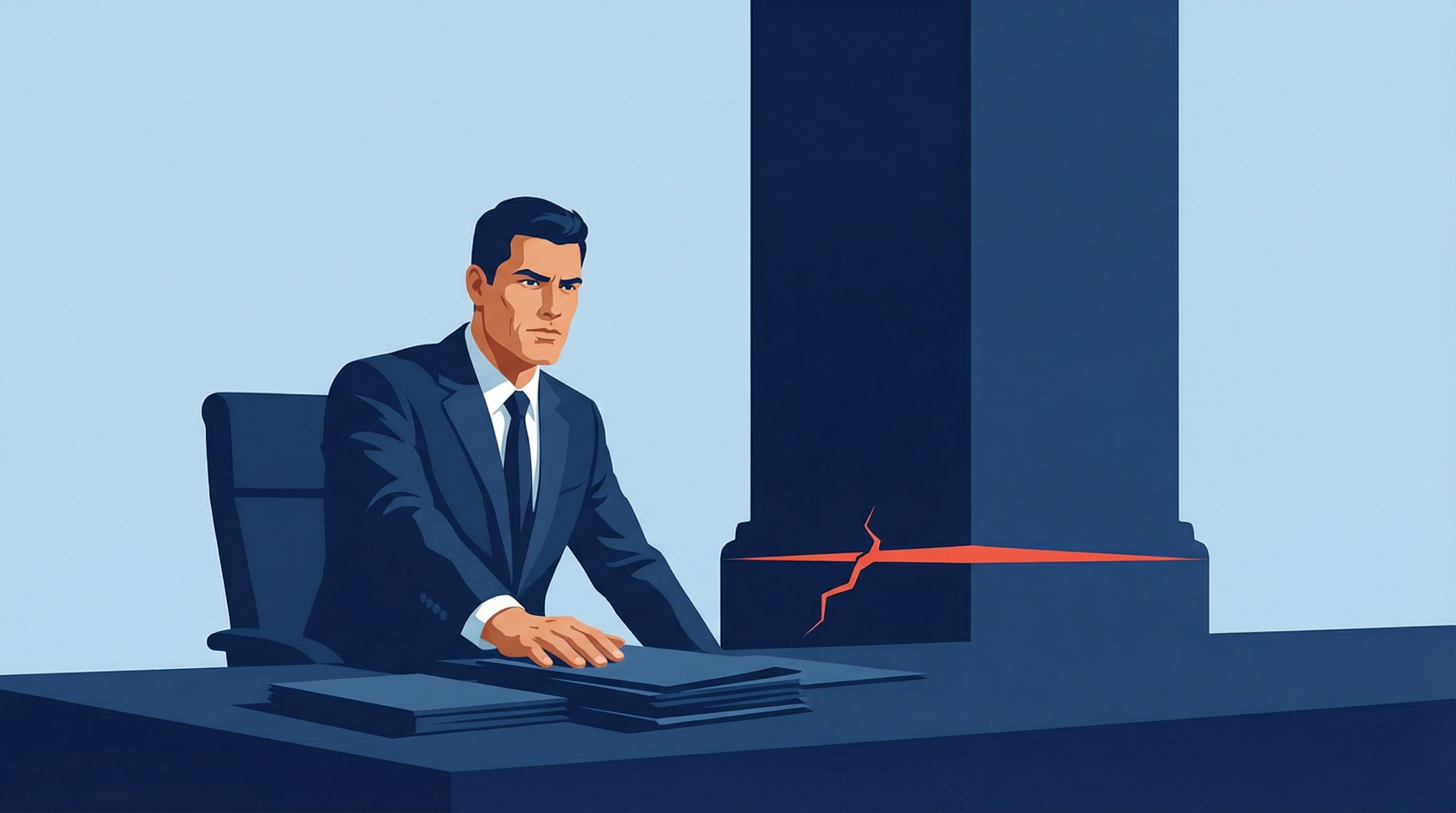 Illustration of executives interacting with a secured vault and a restricted access gauge, showing how working capital decisions determine access to financing and borrowing capacity