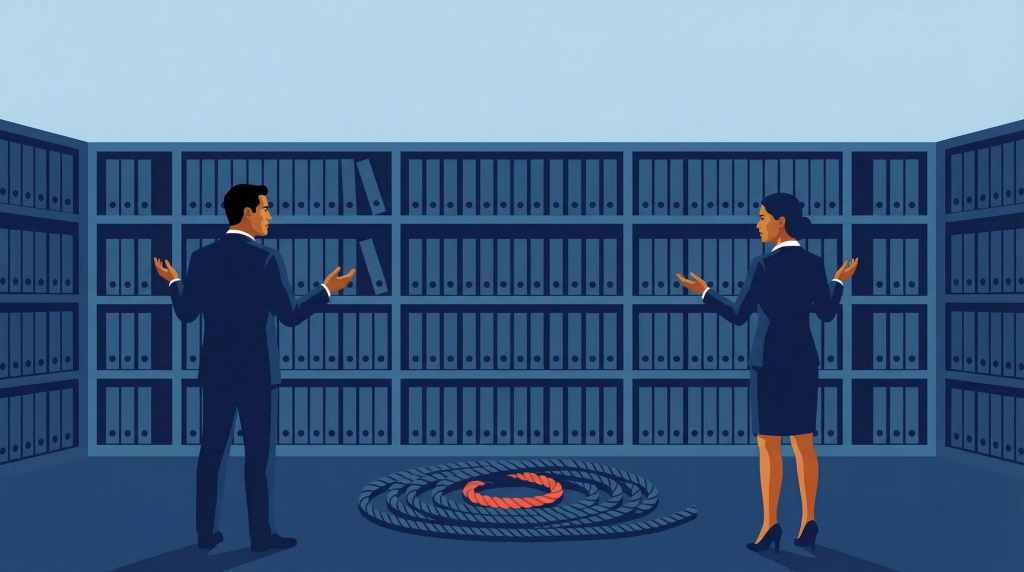 Illustration of business professionals relying on a single major revenue source creating margin risk