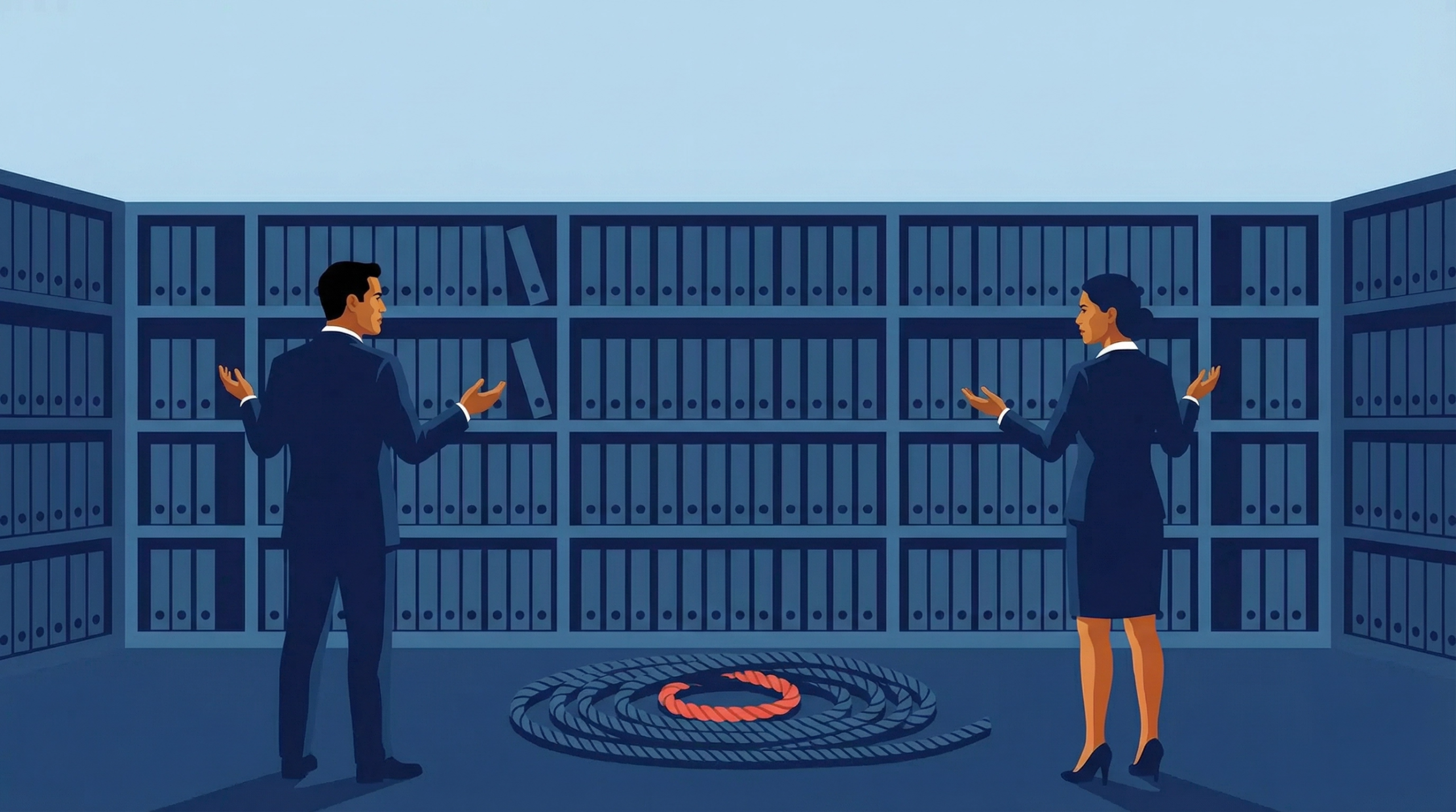Illustration of business professionals relying on a single major revenue source creating margin risk