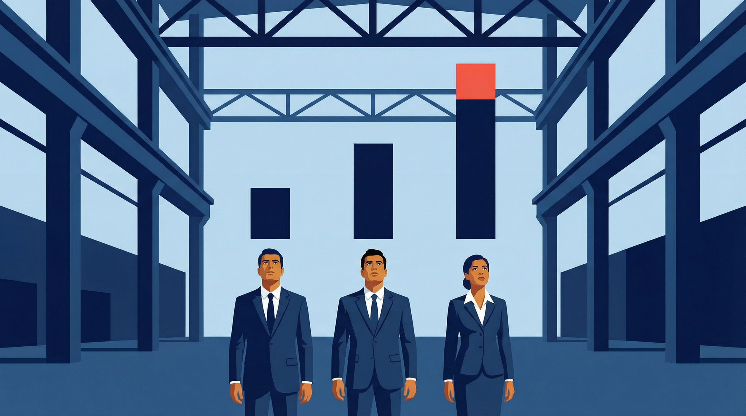 Illustration of business leaders responding to rising labor costs compressing margins over time
