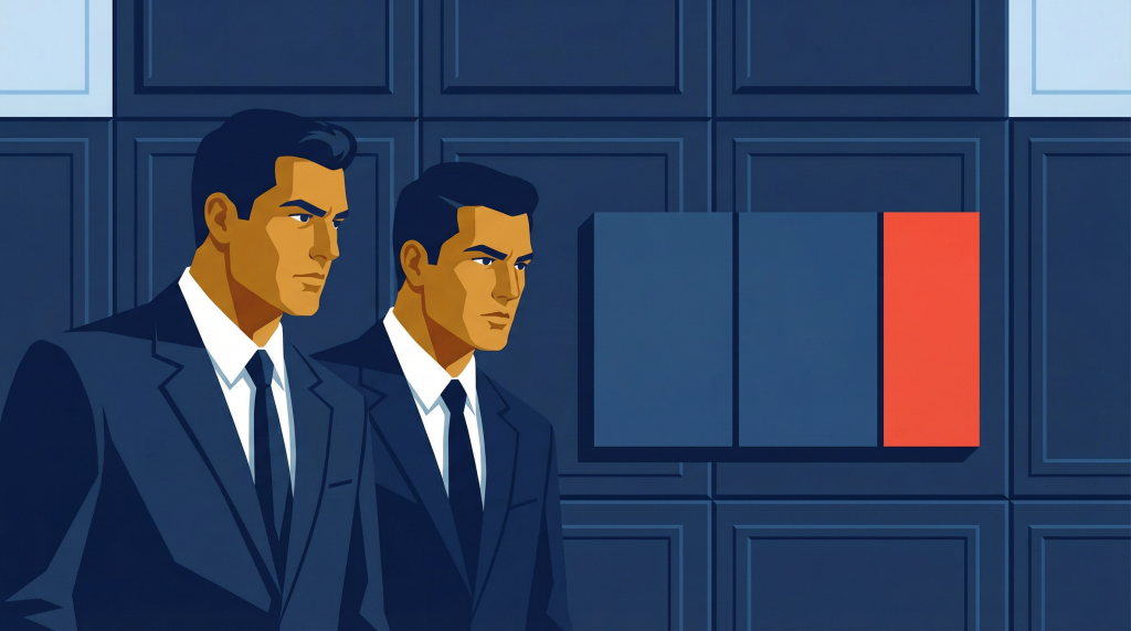 Illustration of two business professionals observing customer mix shifts reducing margin outcomes