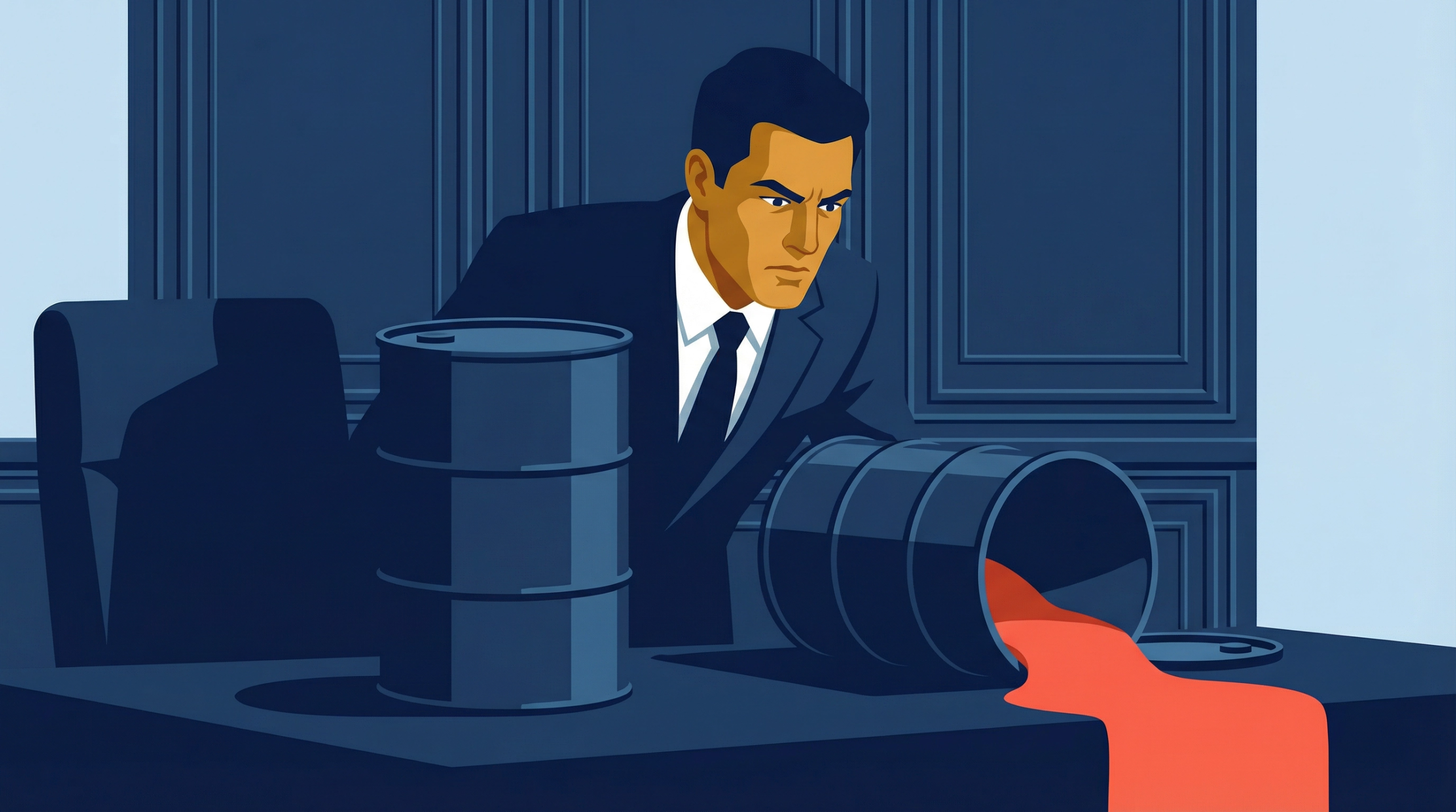 Illustration of a business professional examining volatile commodity inputs as cost instability impacts margin performance