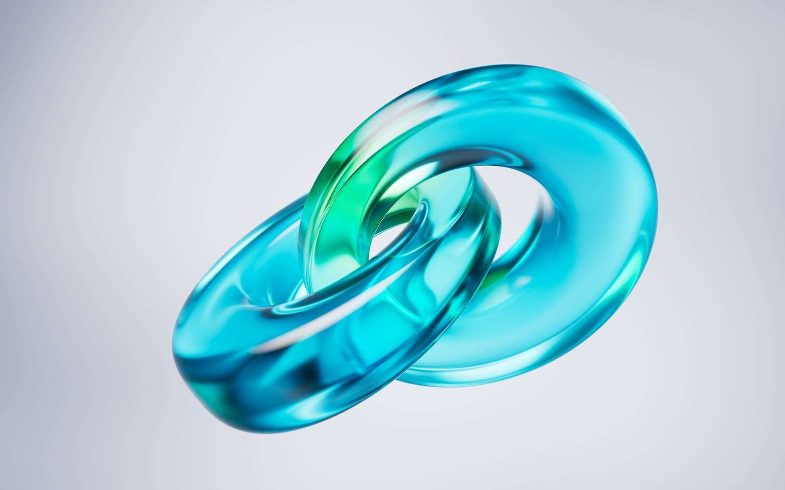 Interlocking glass rings symbolizing connected financial risk spreading across an operating model