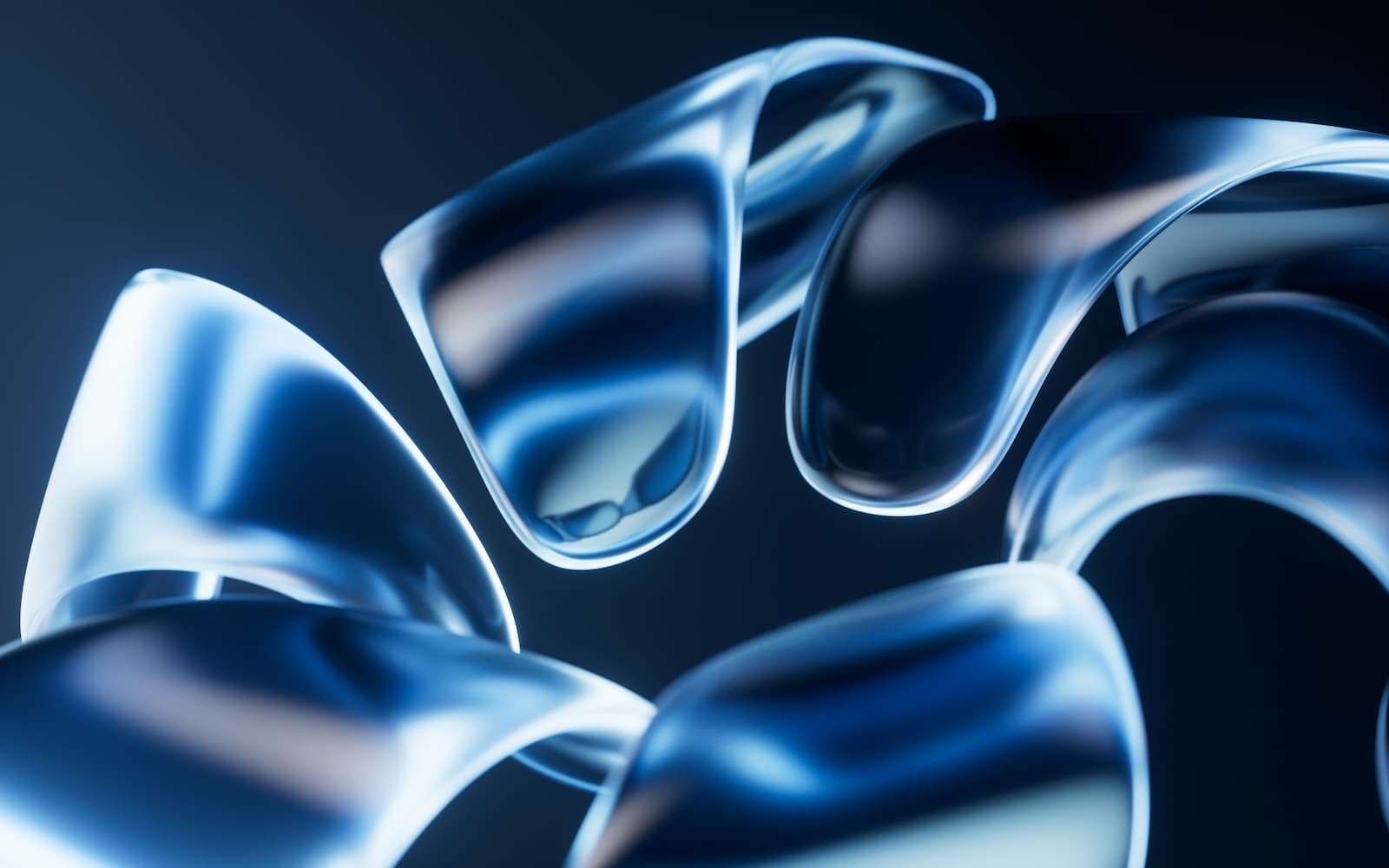 Layered glass shapes in blue tones symbolizing pricing structure, margin discipline, and revenue precision