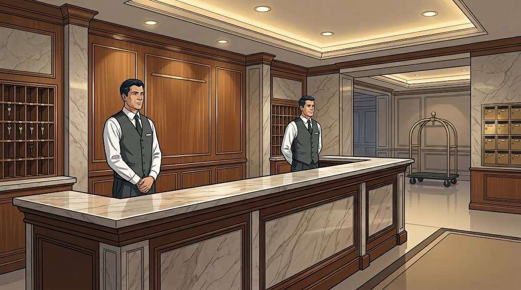 multiple concierge staff present with low guest request activity