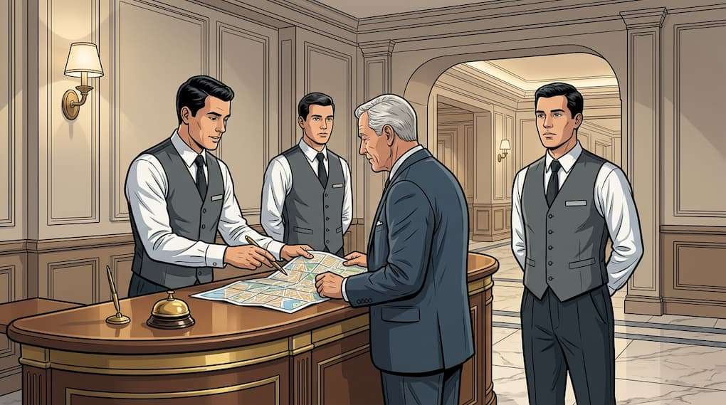third-party concierge staff operating within hotel service environment