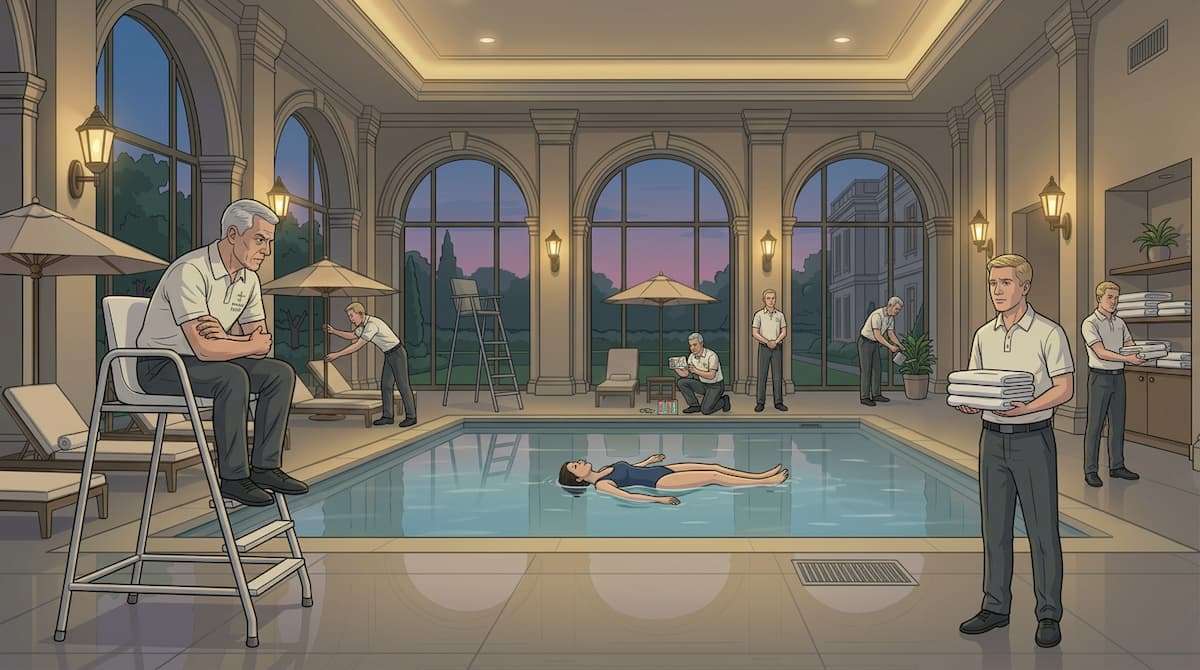 hotel pool staffing representing a visible portion of amenity operation