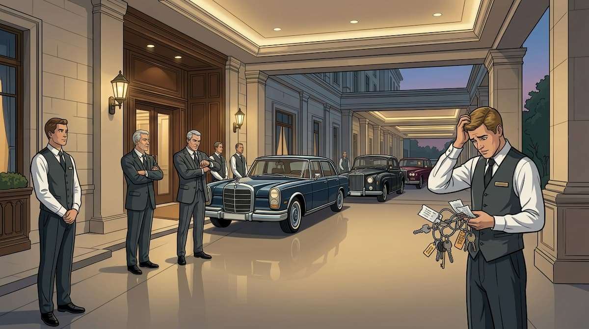 valet staff transition or handoff creating inconsistency in service