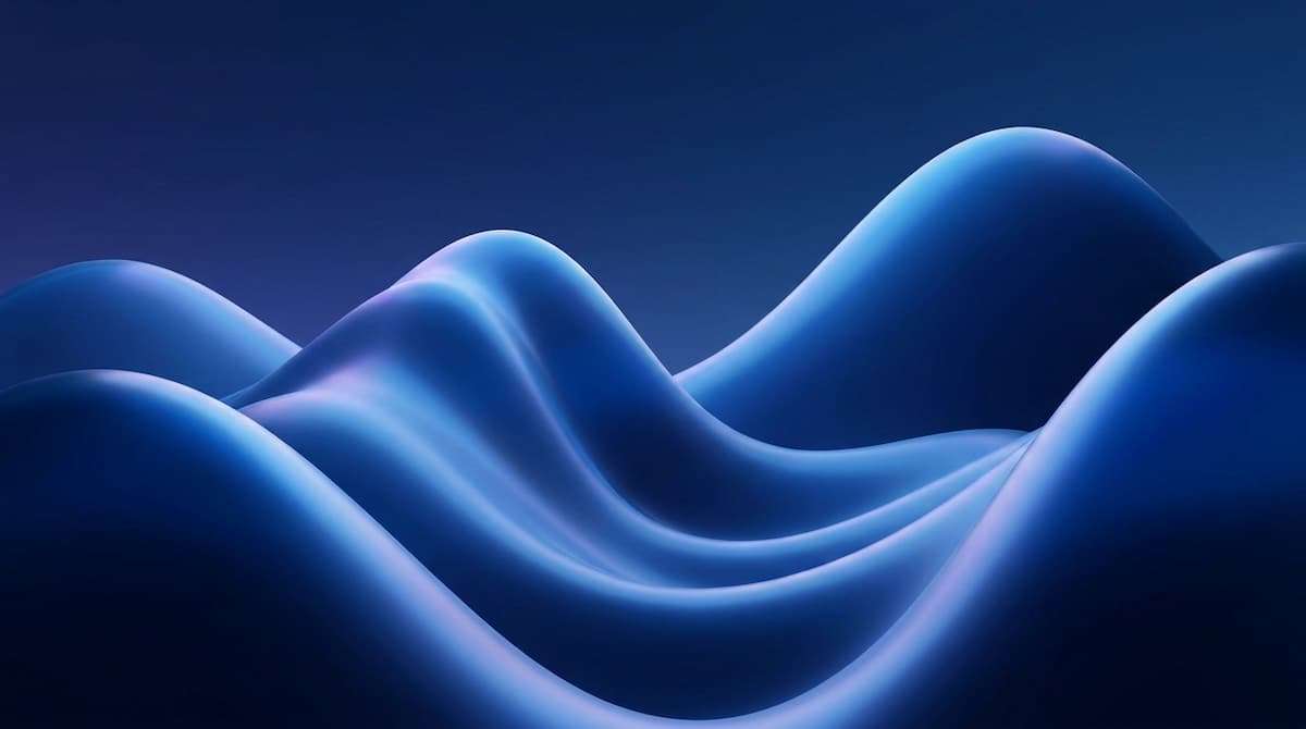 Abstract blue wave structure with a localized compression zone representing how organizational complexity creates hidden financial cost within business operations