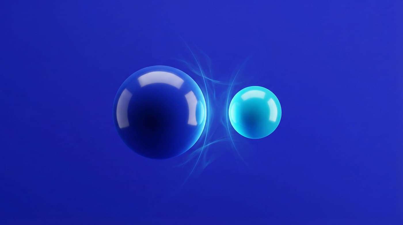 Two spheres of different sizes representing uneven demand response in pricing decisions