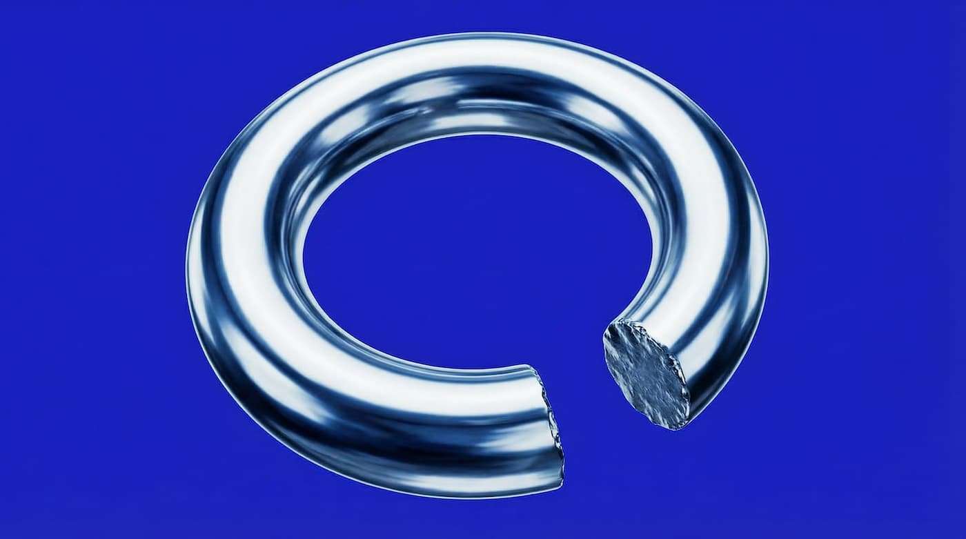 Chrome ring with a break representing a gap in pricing enforcement