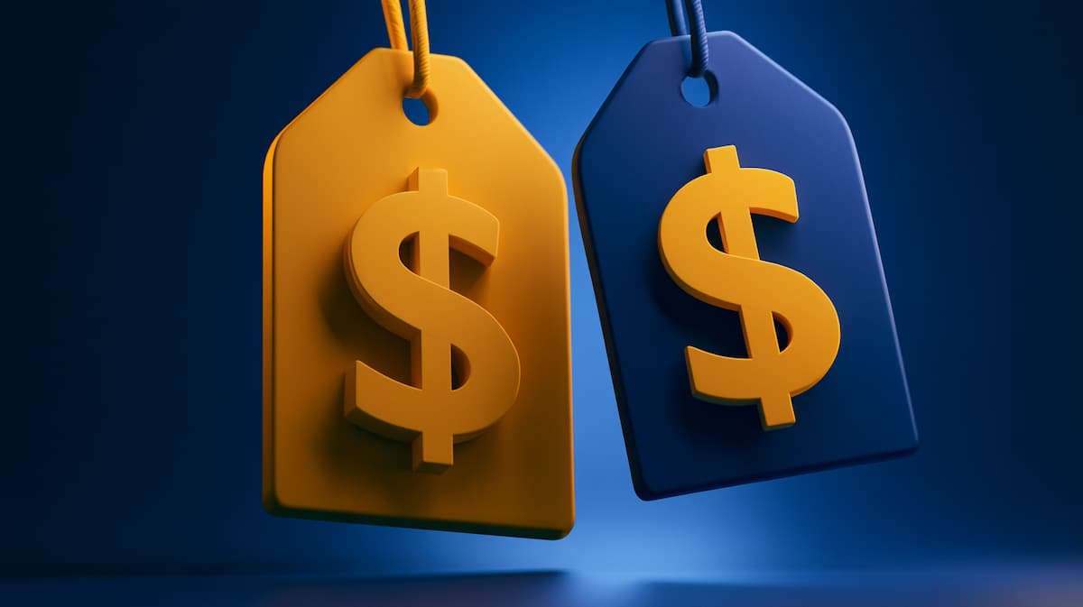 Price tags representing wholesale pricing concessions and direct-to-consumer pricing strategy in ecommerce