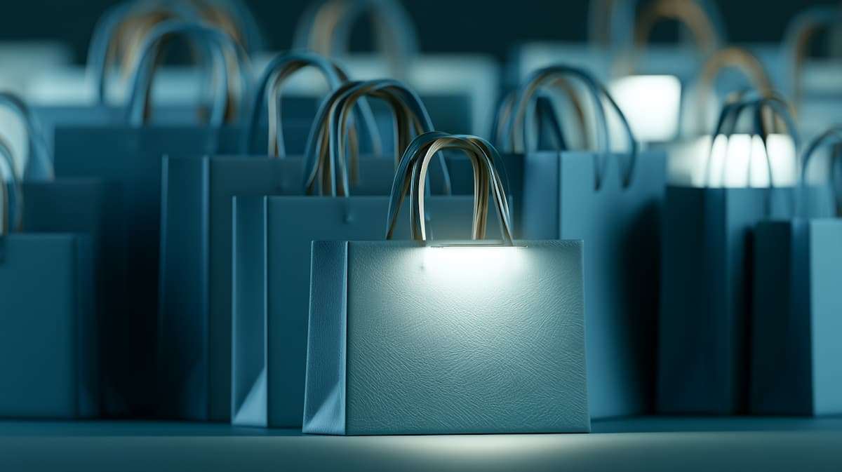 Highlighted shopping bag representing ecommerce SKU profitability analysis, product performance evaluation, and contribution margin reporting