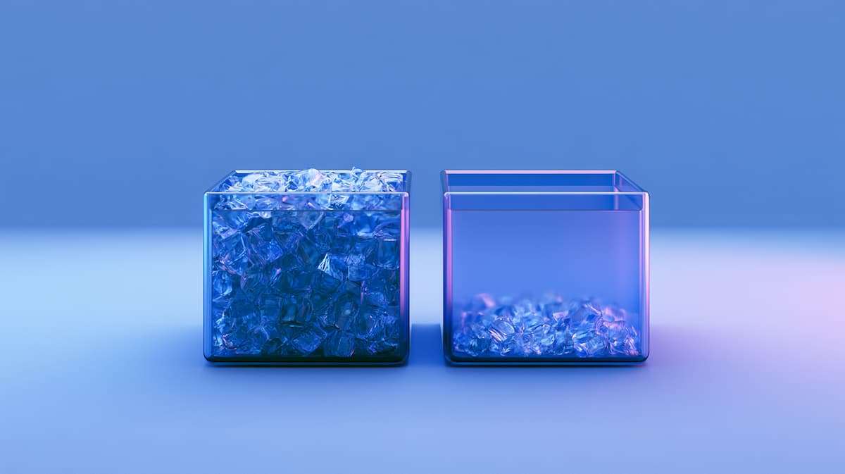 Two containers with different contents representing ecommerce channel contribution margin reporting and channel profitability differences