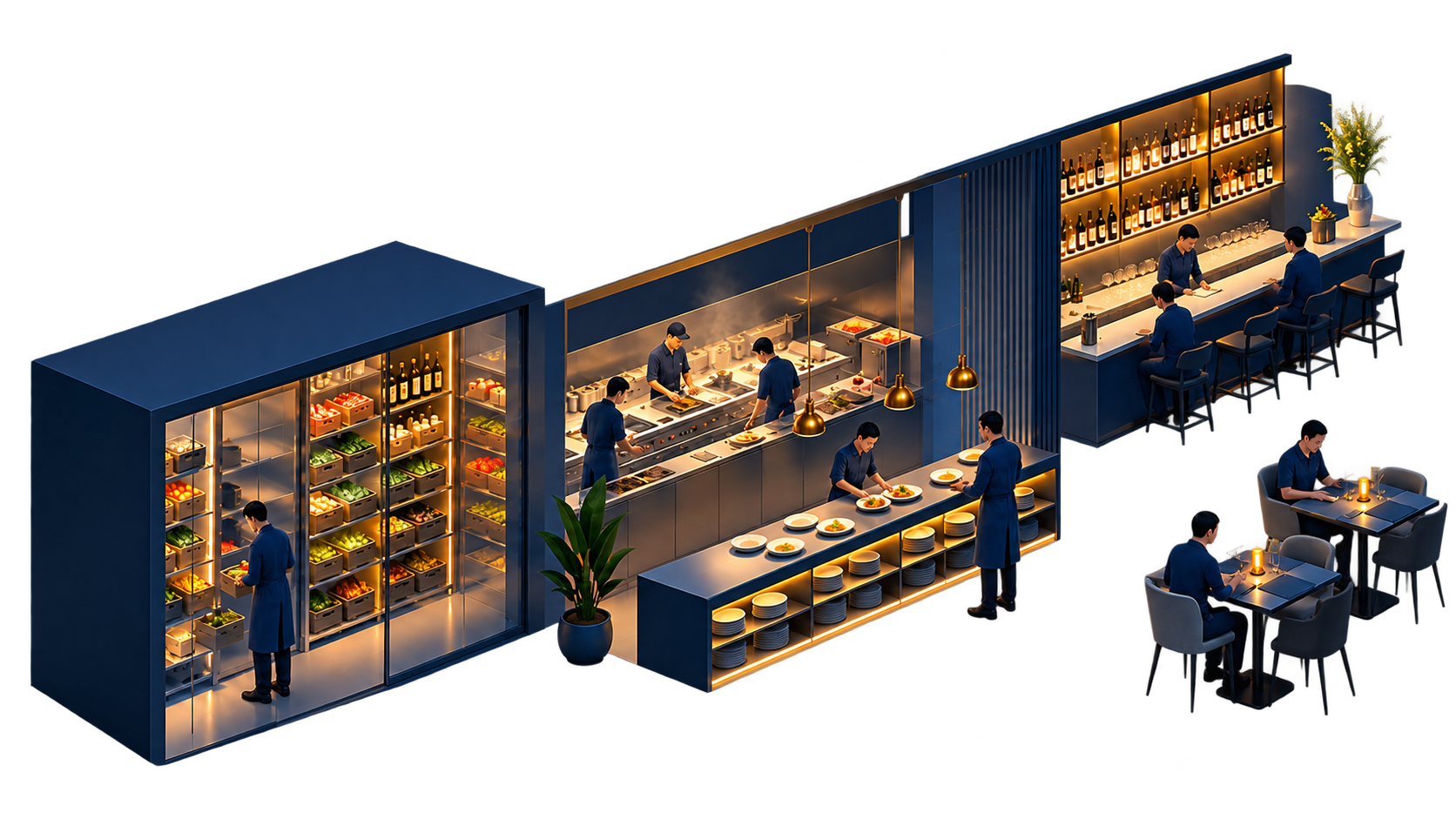 Hotel departmental profitability analysis across rooms, food and beverage, labor, and operating departments.