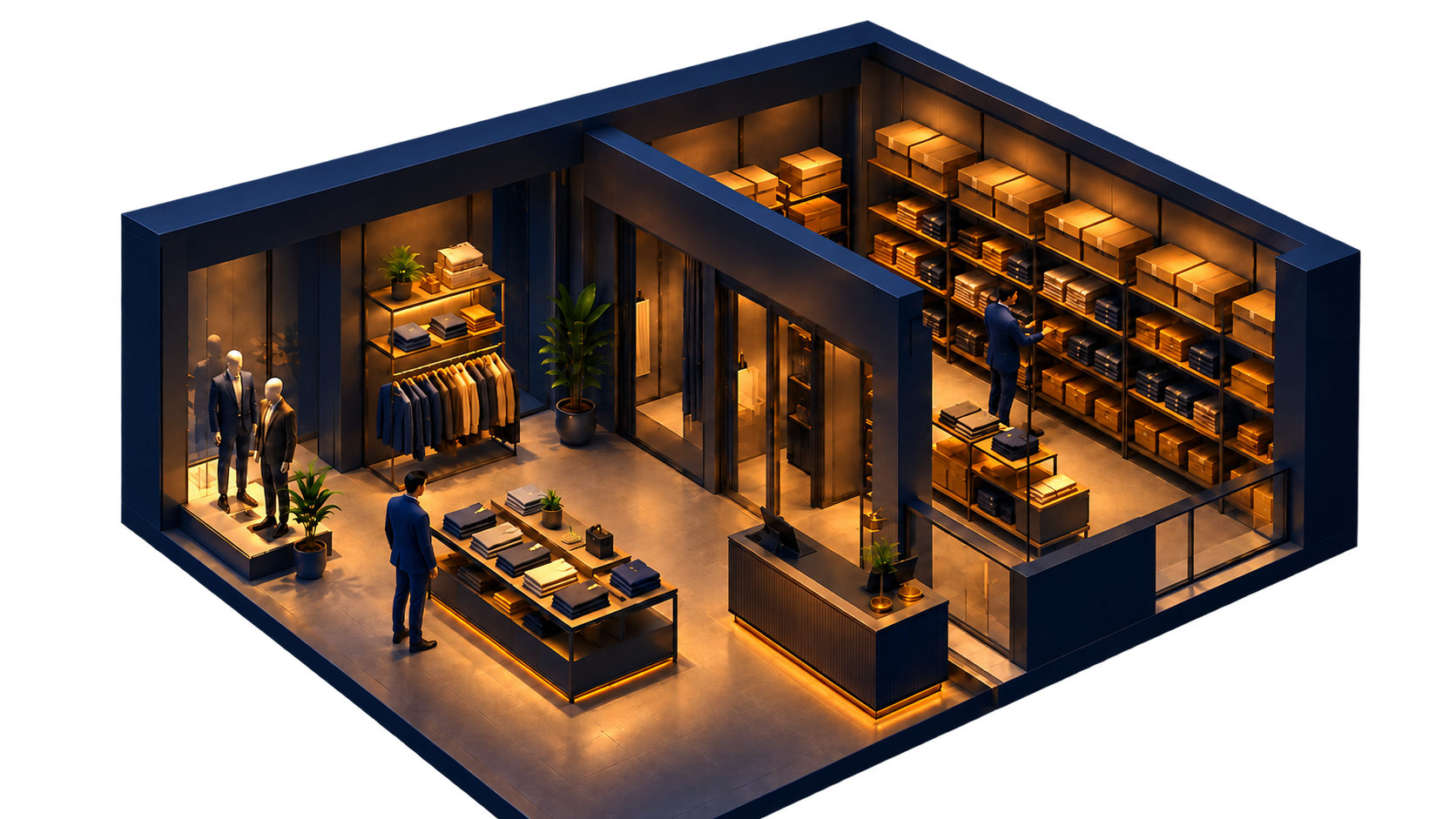 Retail GMROI showing merchandise inventory across selling floor and stockroom operations