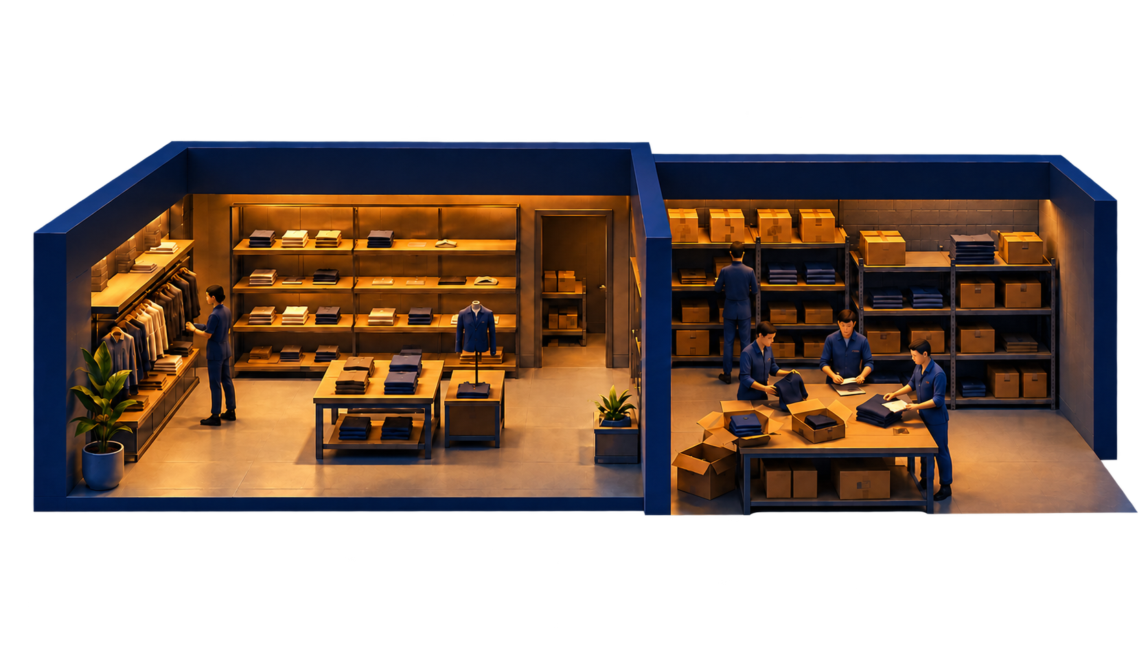 Retail inventory shrink across store merchandise and backroom inventory handling