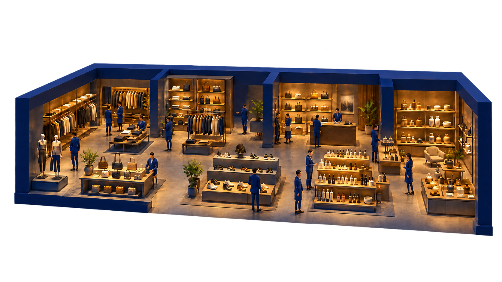 Retail category mix and gross margin across apparel, accessories, footwear, and merchandise categories